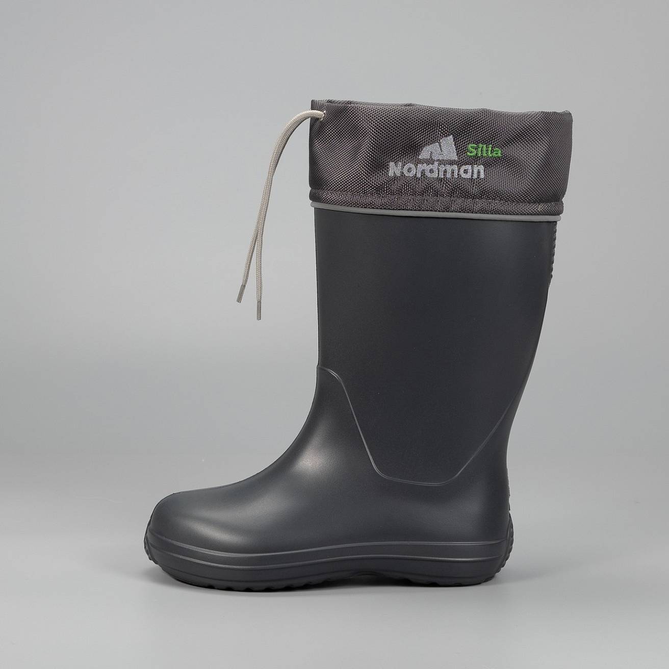 Женские сапоги Nordman Silla с мехом и манжетами темно-серые - фото 4