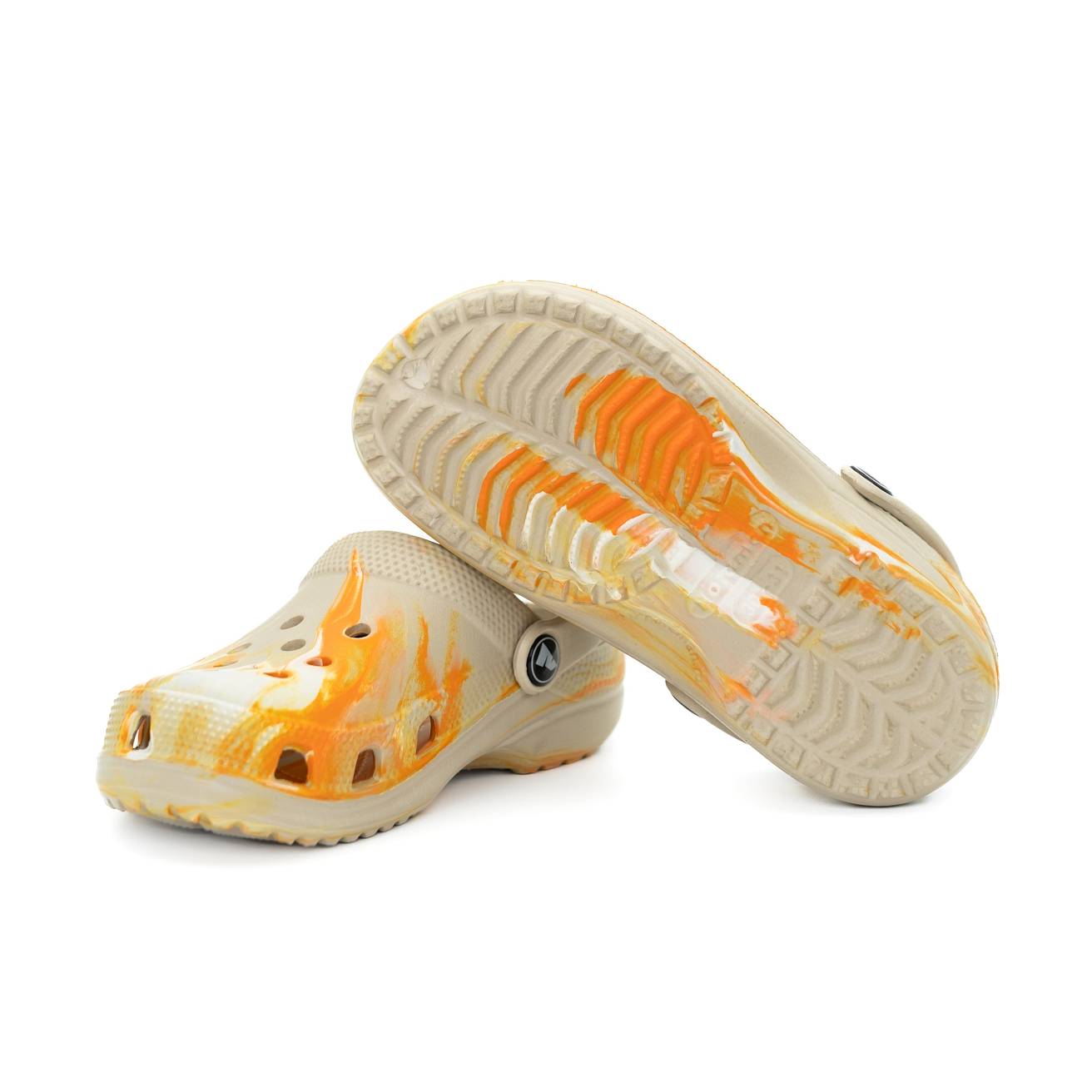 Сабо из ЭВА Nordman Schlöps бежевые с модуляцией бело-оранжевая - фото 4