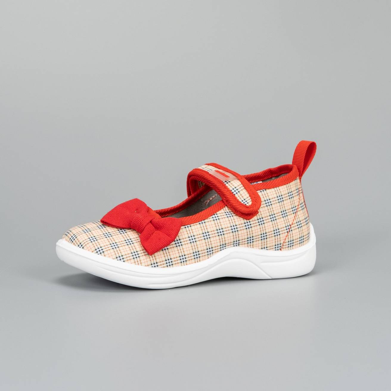 Тапочки детские Nordman Stars бежевые в клетку - фото 2