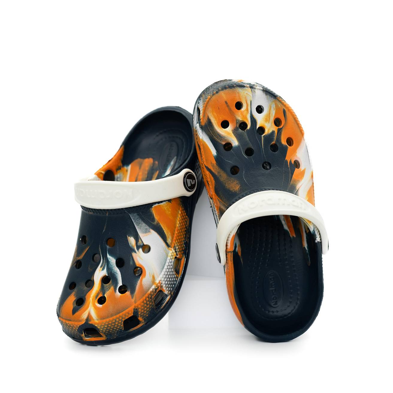 Сабо из ЭВА Nordman Schlöps синие с модуляцией бело-оранжевой - фото 2