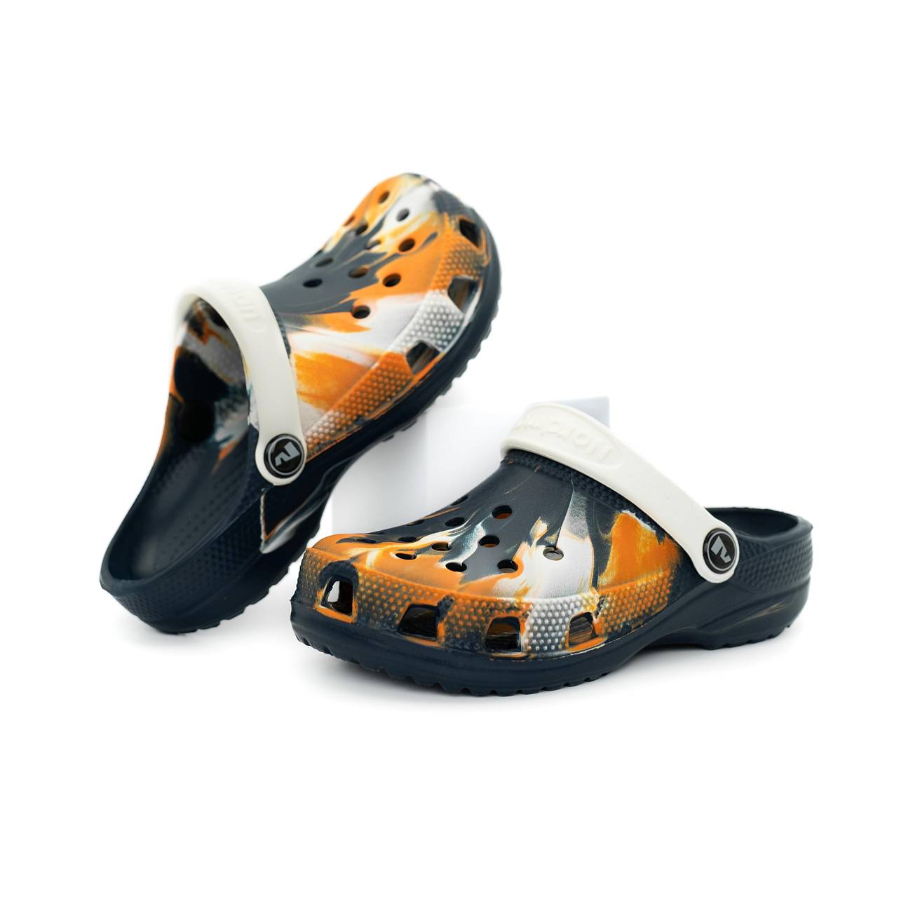 Сабо из ЭВА Nordman Schlöps синие с модуляцией бело-оранжевой - фото 3