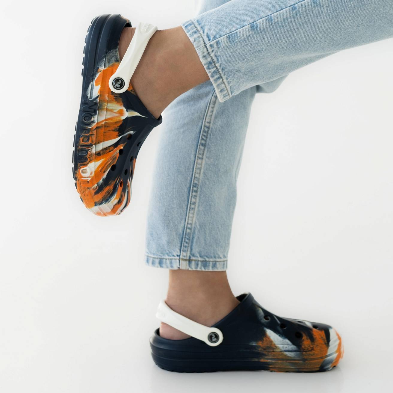 Сабо из ЭВА Nordman Shark цвет синий с модуляцией бело-оранжевый - фото 2