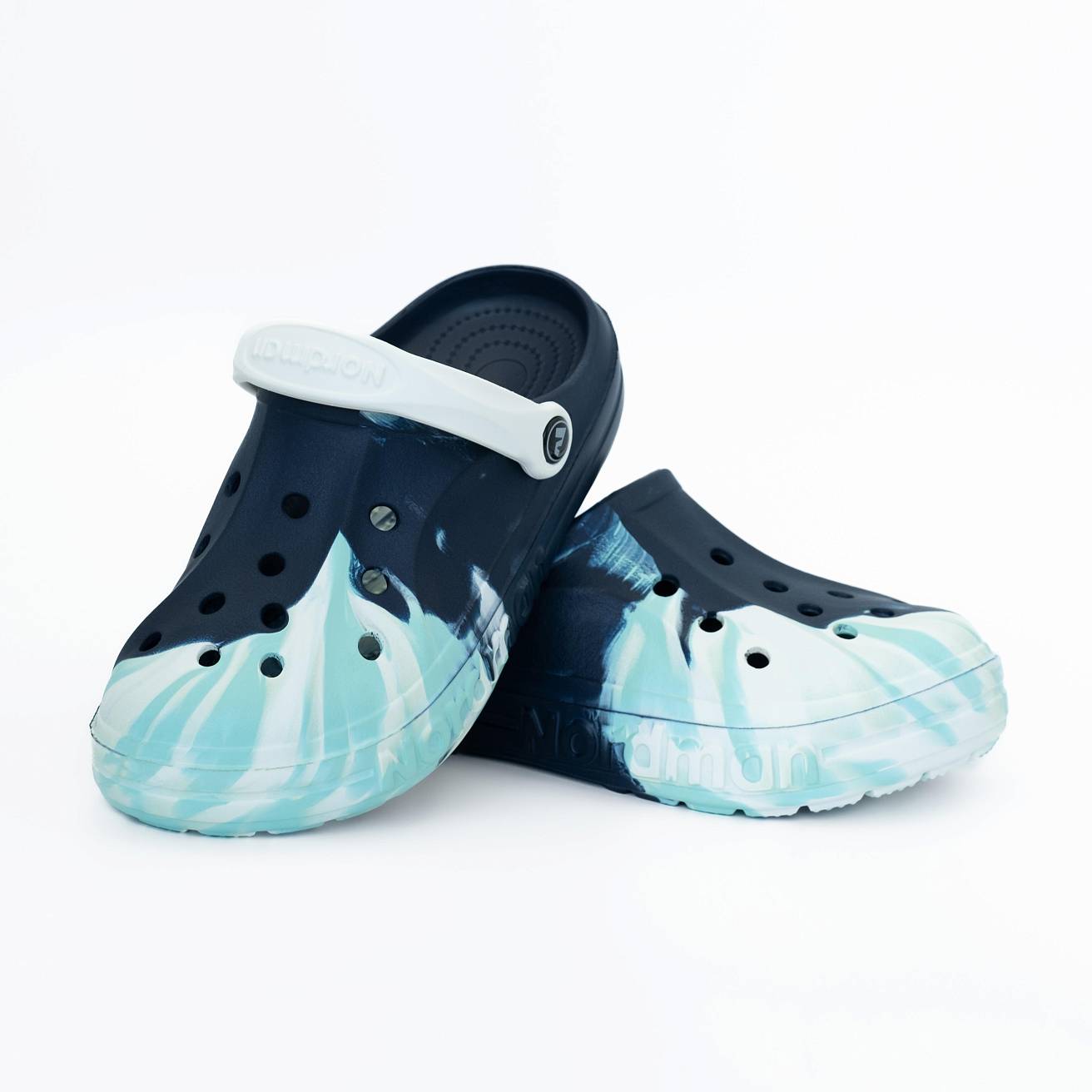 Сабо из ЭВА Nordman Shark цвет синий с модуляцией бело-голубой - фото 5