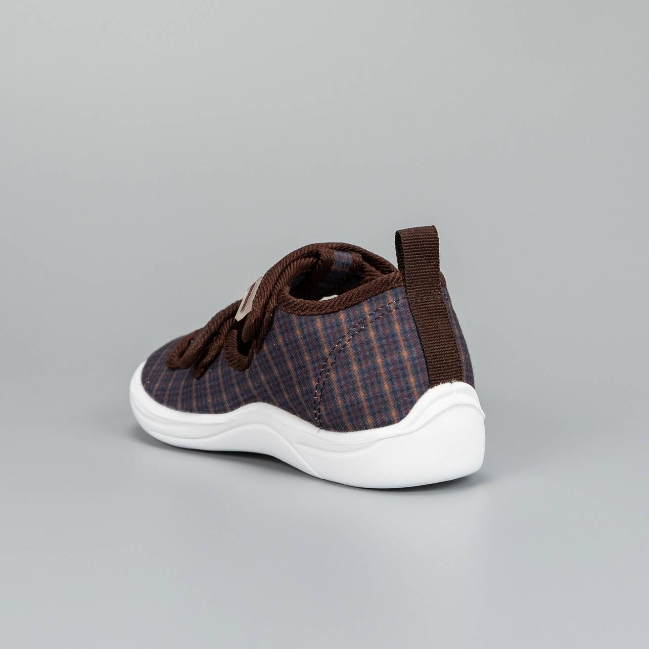 Тапочки детские Nordman Stars коричневая клетка - фото 5