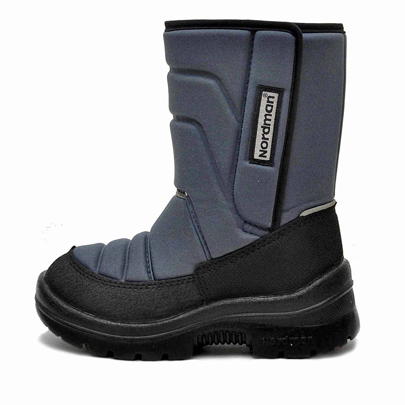 Зимние детские сапоги Nordman Lumi  на липучке темно-серые - фото 3