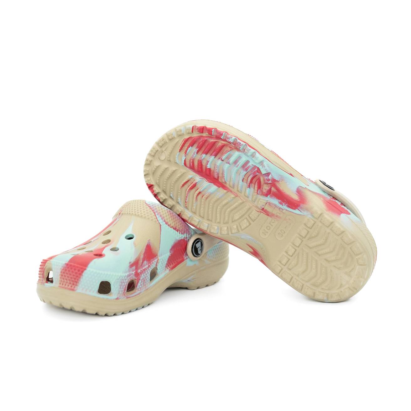 Сабо из ЭВА Nordman Schlöps бежевые с модуляцией розово-голубой - фото 4