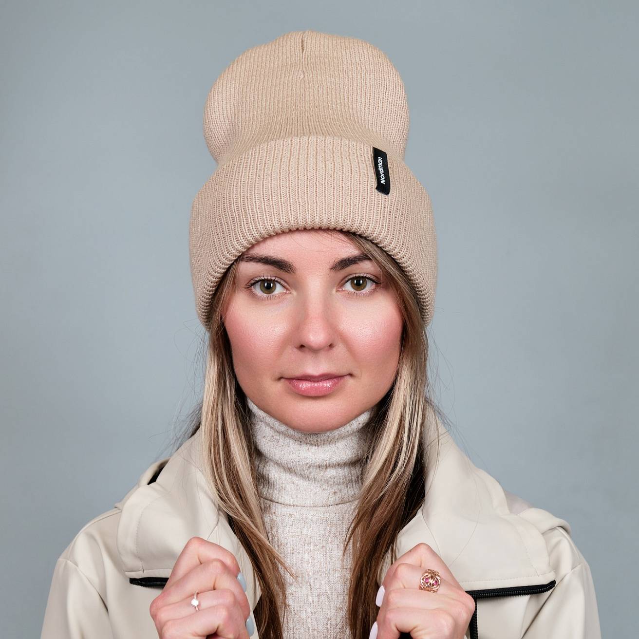 Шапка вязаная Nordman цвет бежевый - фото 3