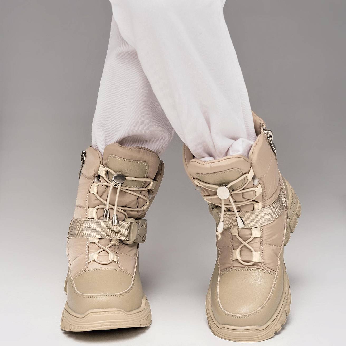 Nordman сапоги на молнии с затяжкой цвет бежевый - фото 3