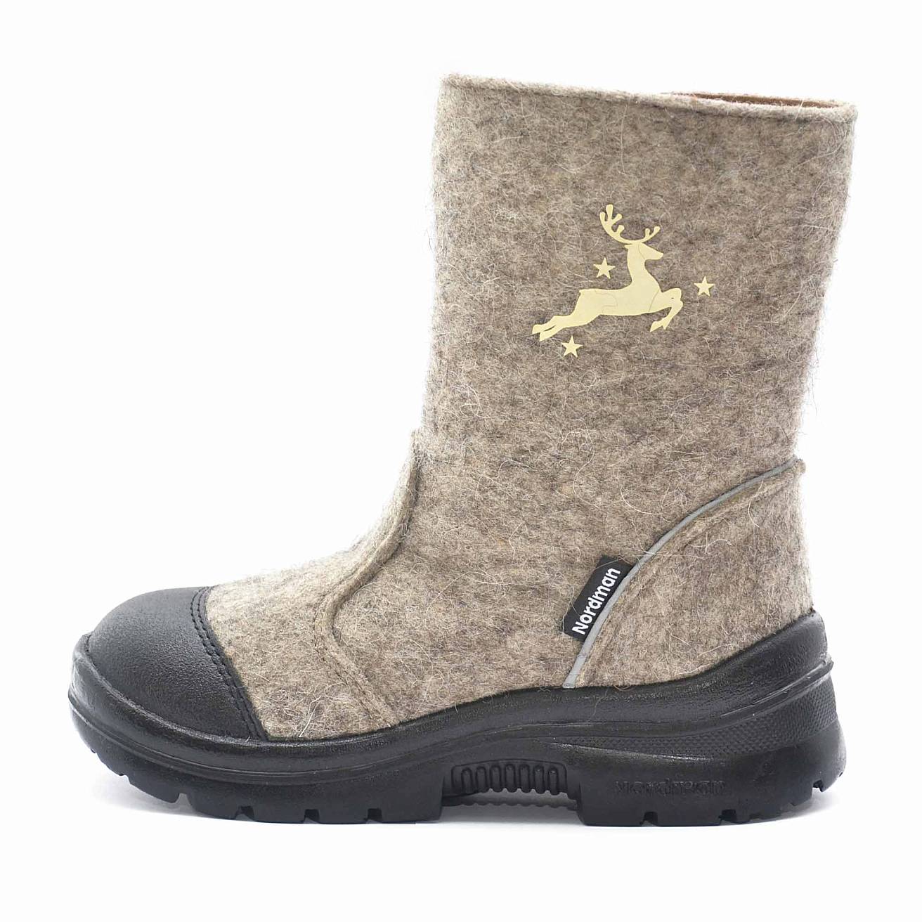 Валенки Nordman c натуральным мехом на молнии с рисунком олень - фото 3