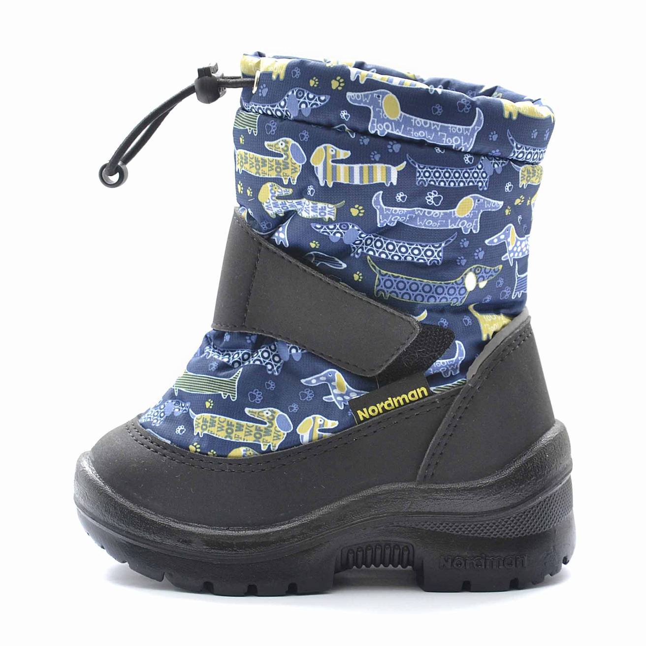 Зимние детские сапоги Nordman Mini на затяжке синие BADGER DOGS - фото 3