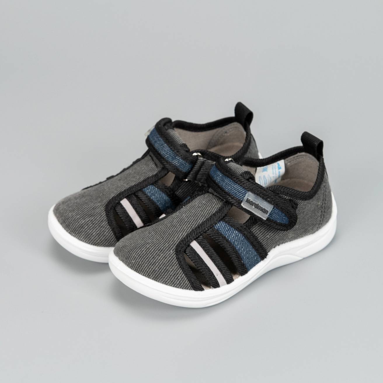 Тапочки детские Nordman Stars сине-серые - фото 6