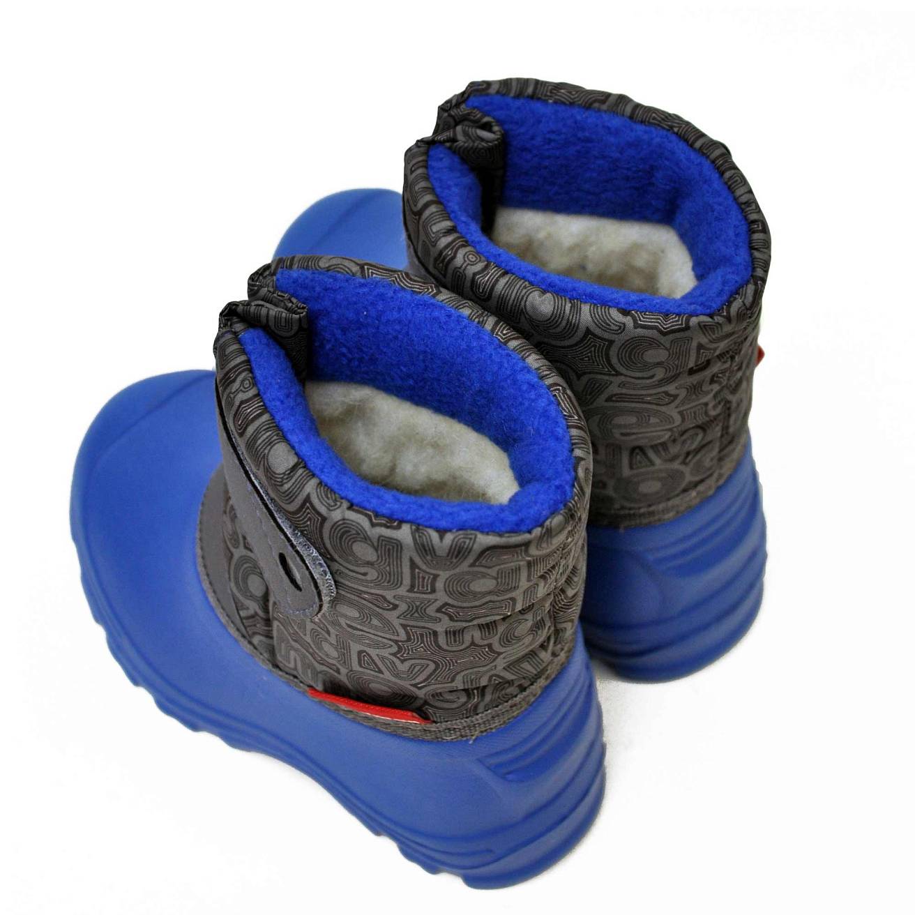 Сноубутсы Nordman Joy из ЭВА на липучке серые с синей подошвой - фото 6