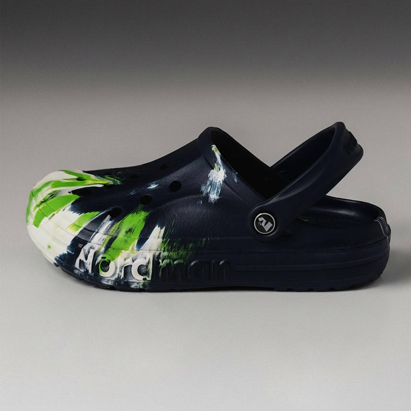 Сабо из ЭВА Nordman Shark цвет синий с модуляцией белый,зеленый - фото 2