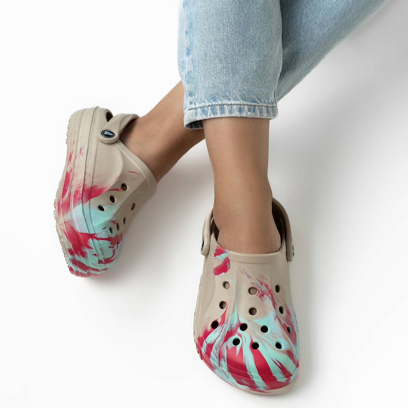 Сабо из ЭВА Nordman Shark цвет бежевый с модуляцией розовый с голубым - фото 2