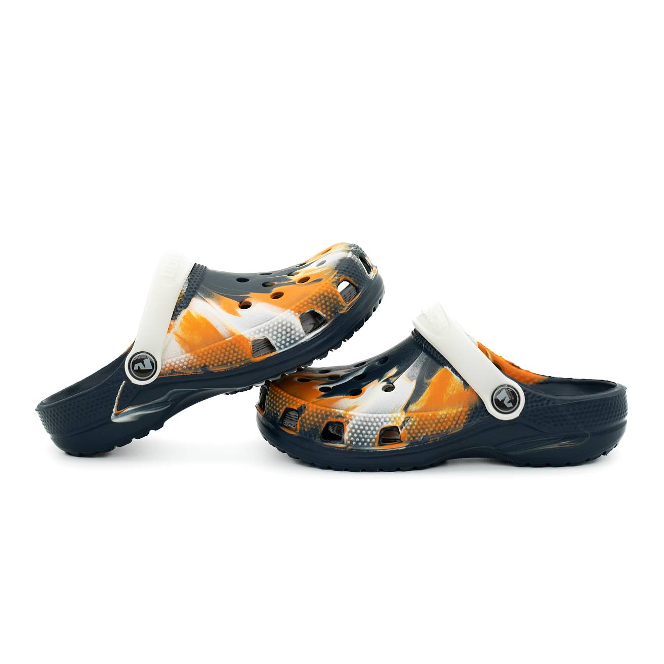 Сабо из ЭВА Nordman Schlöps синие с модуляцией бело-оранжевой - фото 5