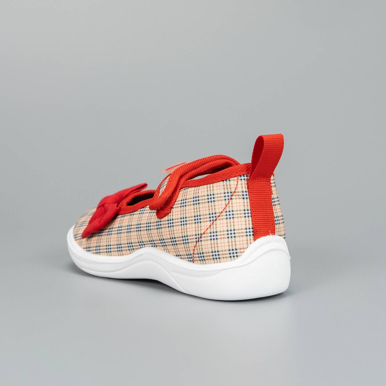 Тапочки детские Nordman Stars бежевые в клетку - фото 3