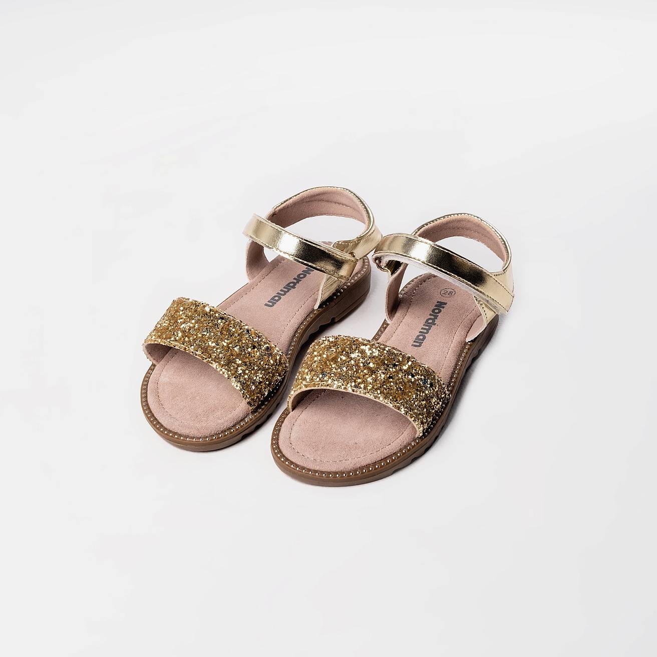 Босоножки детские летние золотые - фото 3