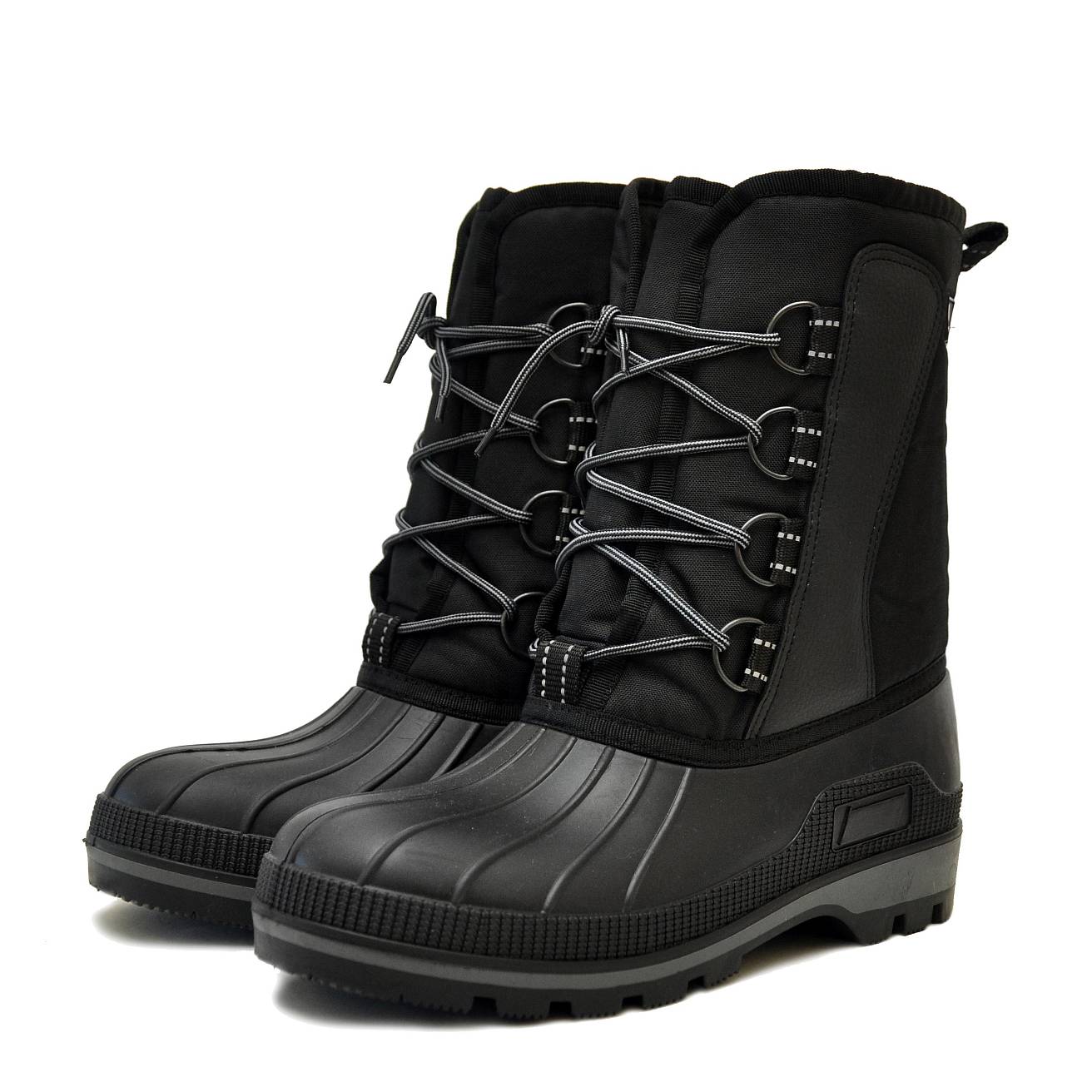 Сноубутсы Nordman Kraft  утепленные из ТЭП на шнурках черные - фото 1