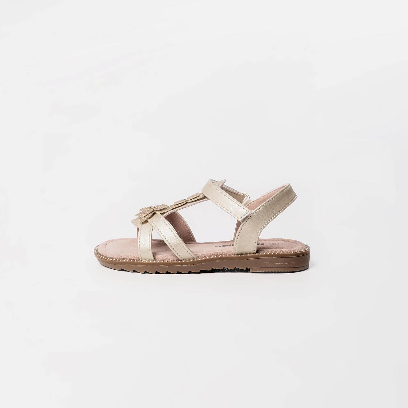 Босоножки детские летние золотые - фото 5