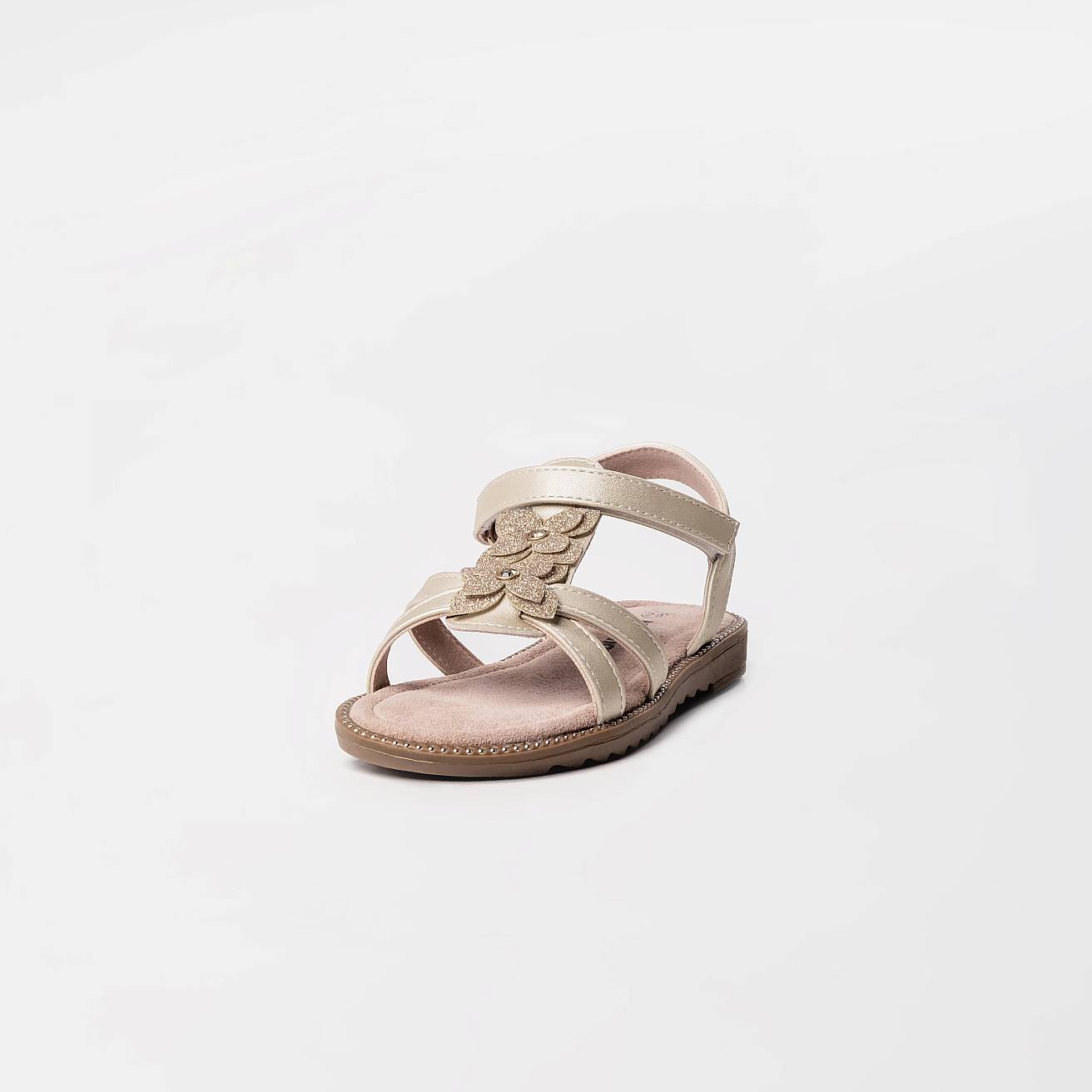 Босоножки детские летние золотые - фото 4