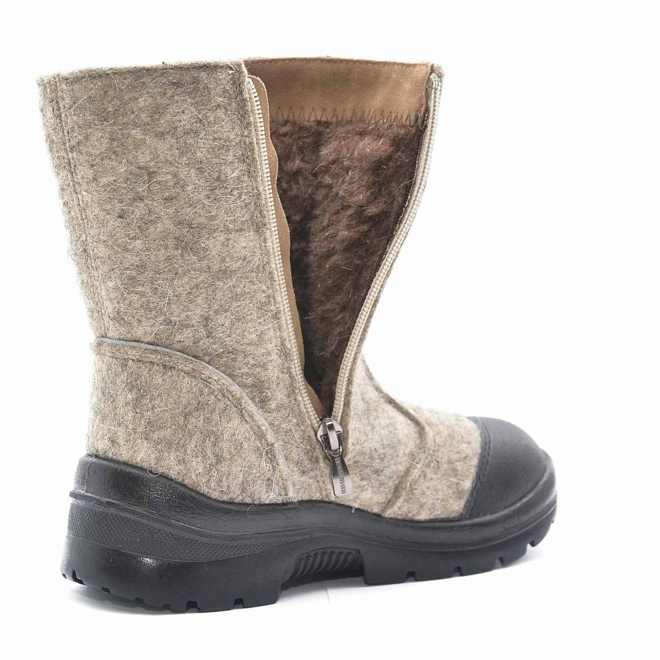 Валенки Nordman c натуральным мехом на молнии с рисунком олень - фото 6