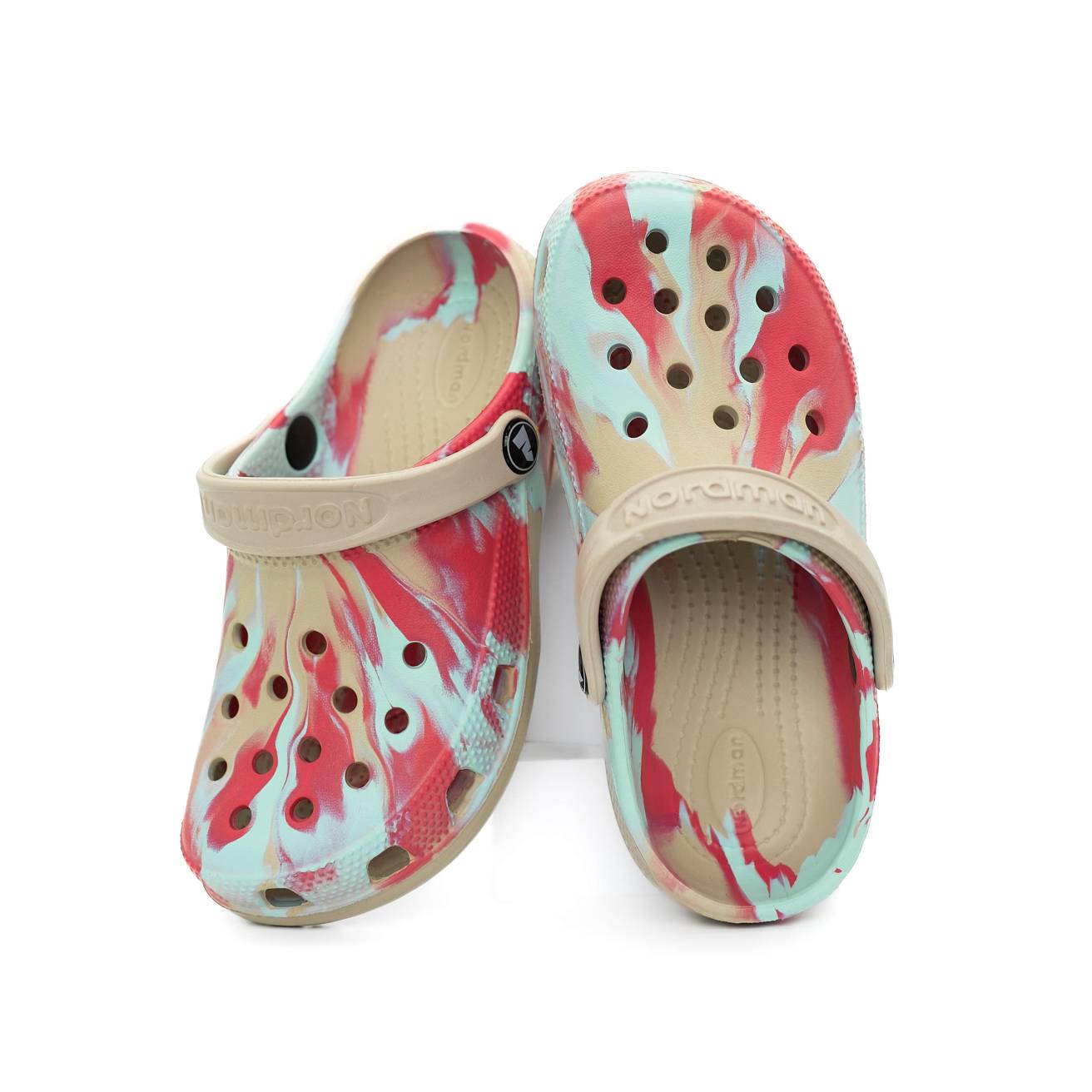 Сабо из ЭВА Nordman Schlöps бежевые с модуляцией розово-голубой - фото 2