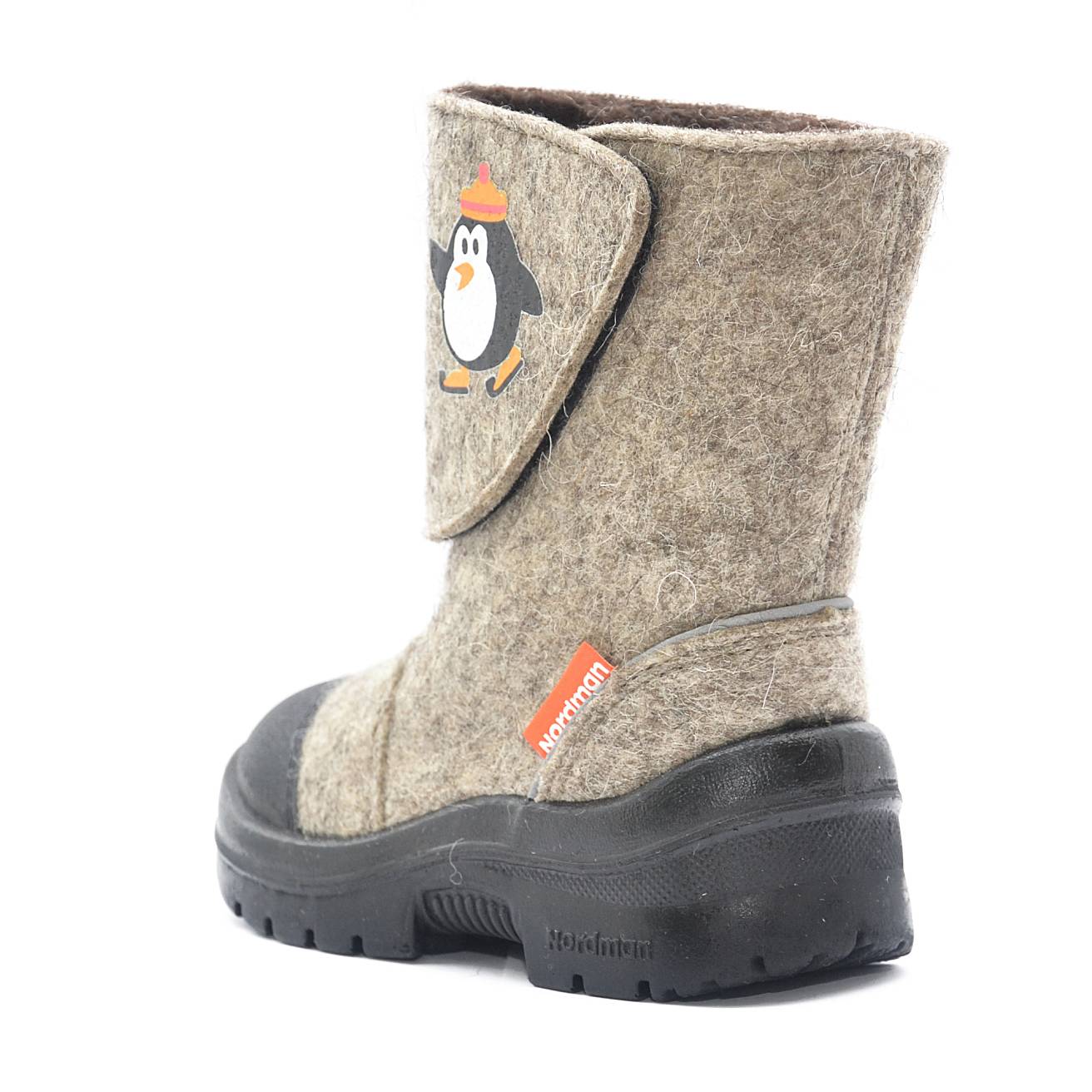 Валенки Nordman c натуральным мехом на липучке с рисунком пингвин - фото 4