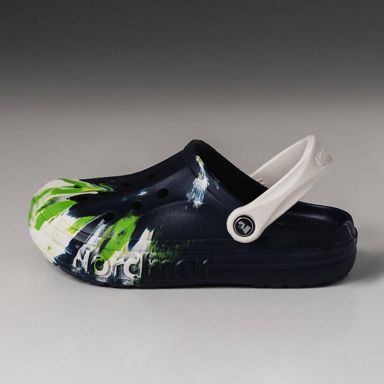 Сабо из ЭВА Nordman Shark цвет синий с модуляцией бело-зеленой - фото 4