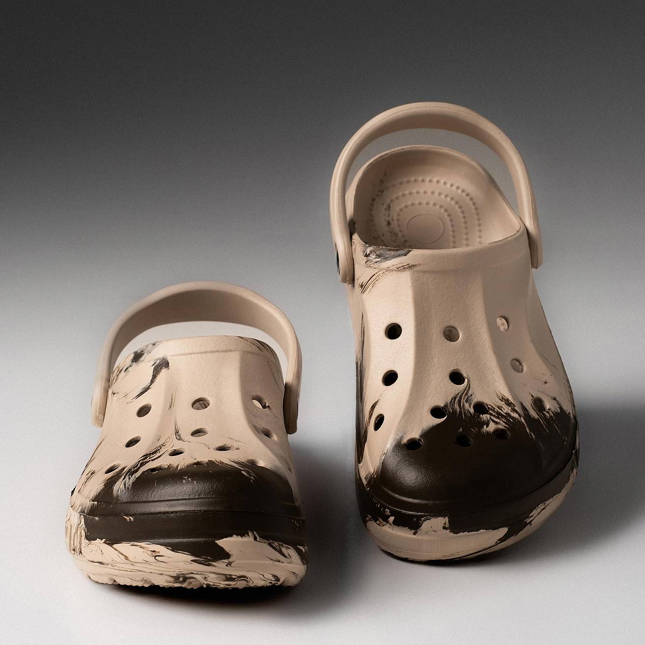 Сабо из ЭВА Nordman Shark бежевые  с коричневой модуляцией - фото 5