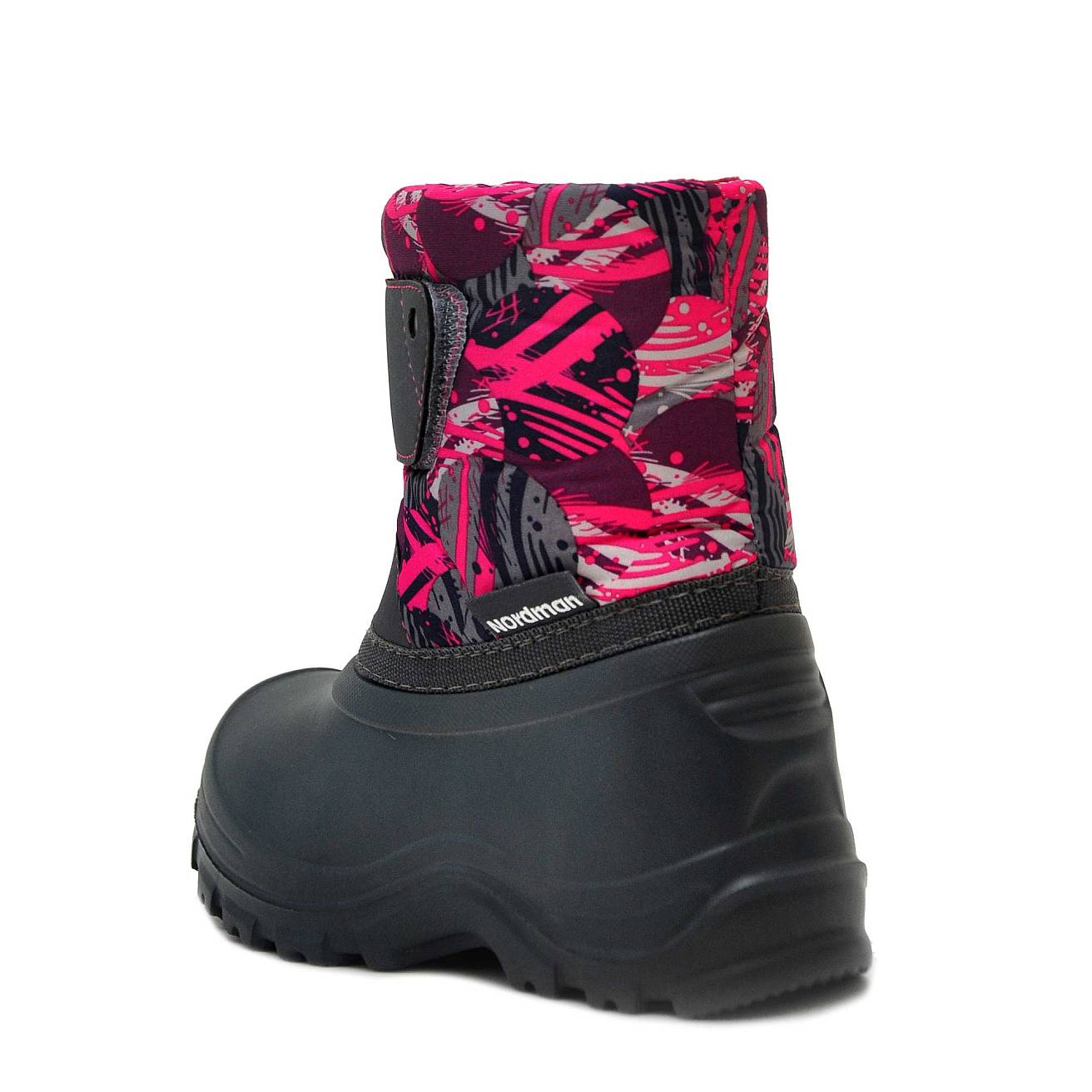 Сноубутсы Nordman Joy из ЭВА на липучке серо-розовые c серой подошвой - фото 5