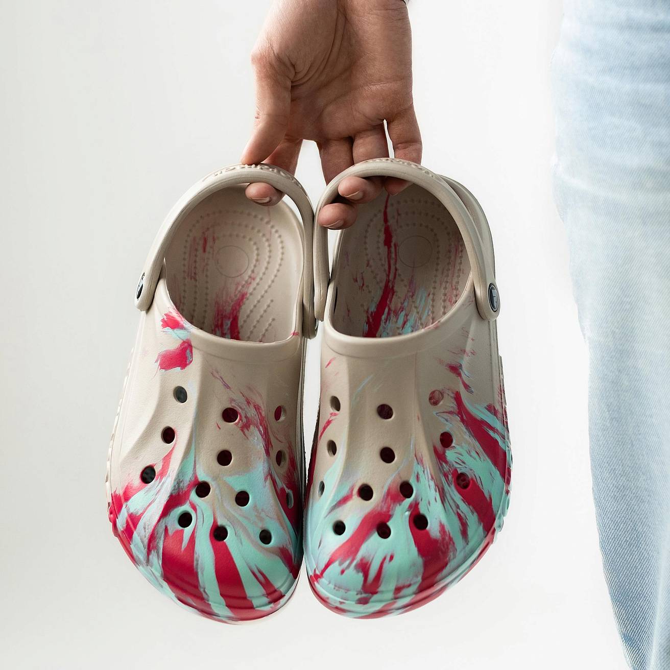 Сабо из ЭВА Nordman Shark цвет бежевый с модуляцией розовый с голубым - фото 4