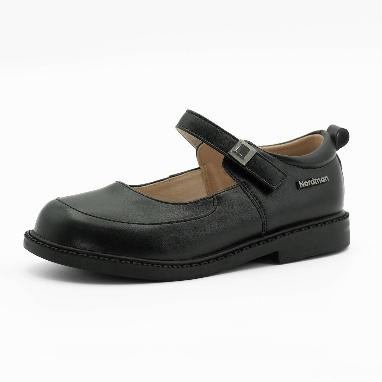 Туфли Nordman для девочек с ремешком цвет черный - фото 5