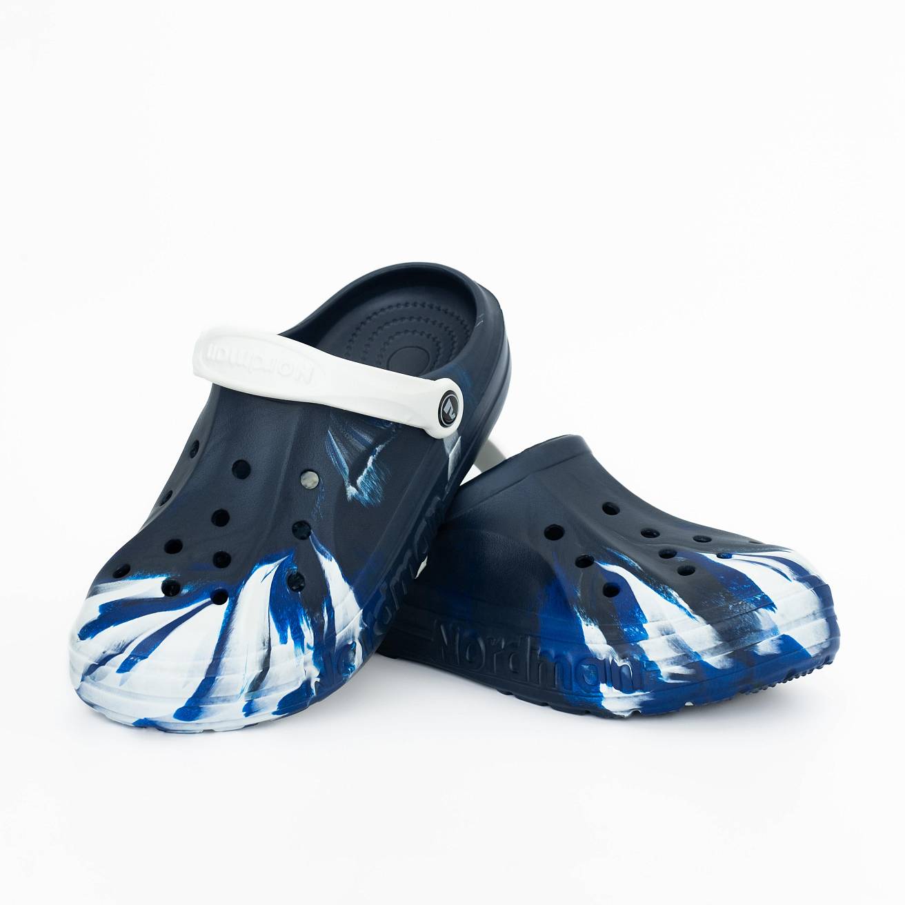 Сабо из ЭВА Nordman Shark цвет синий с модуляцией бело-синей - фото 5