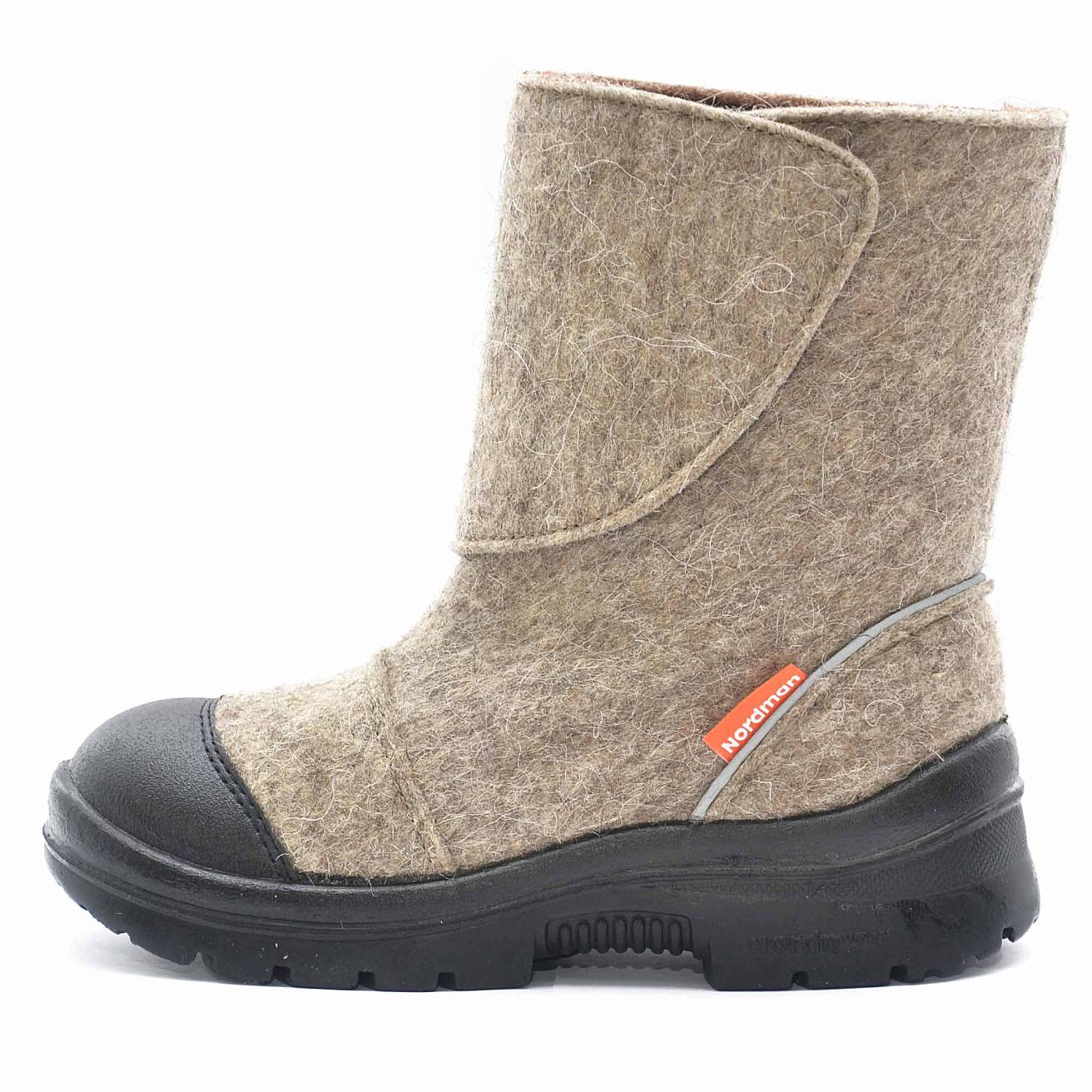 Валенки Nordman c натуральным мехом на липучке темно-серые - фото 3