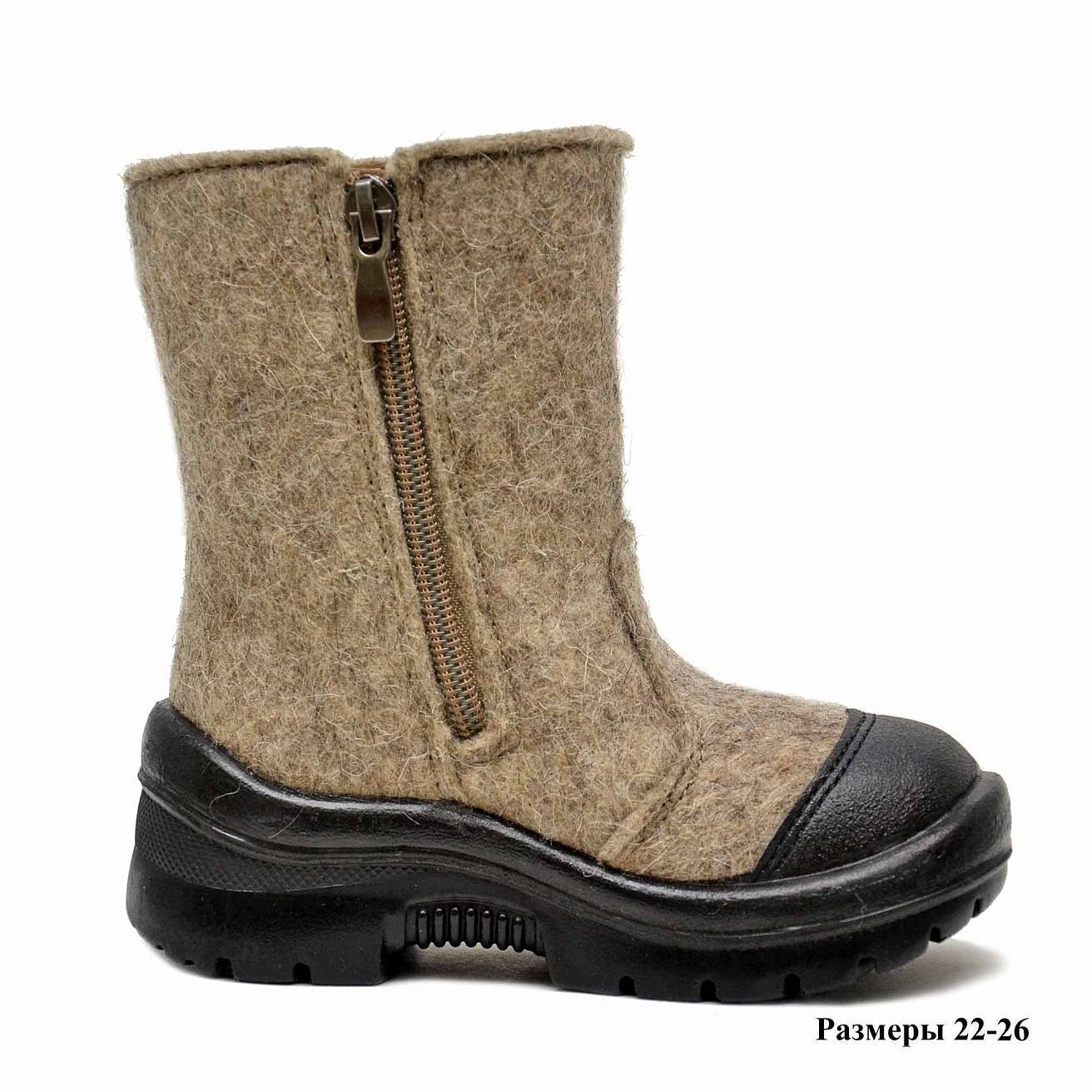 Валенки Nordman c натуральным мехом на молнии с рисунком снеговик - фото 5