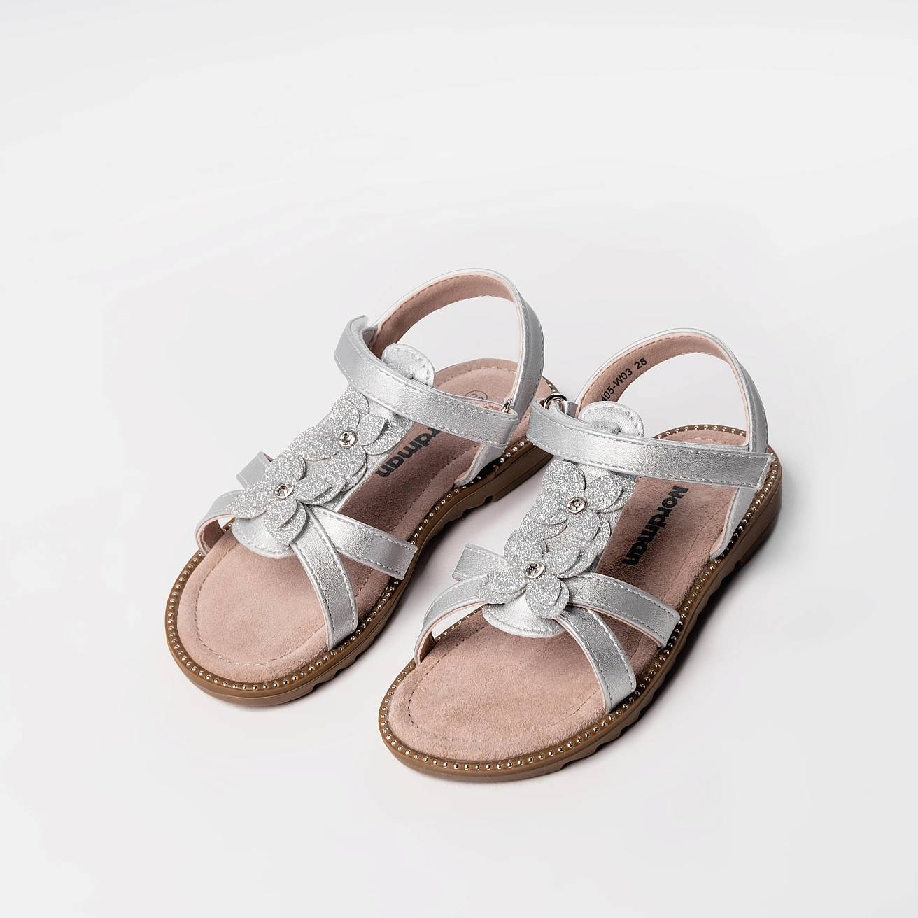 Босоножки детские летние серебряные - фото 4