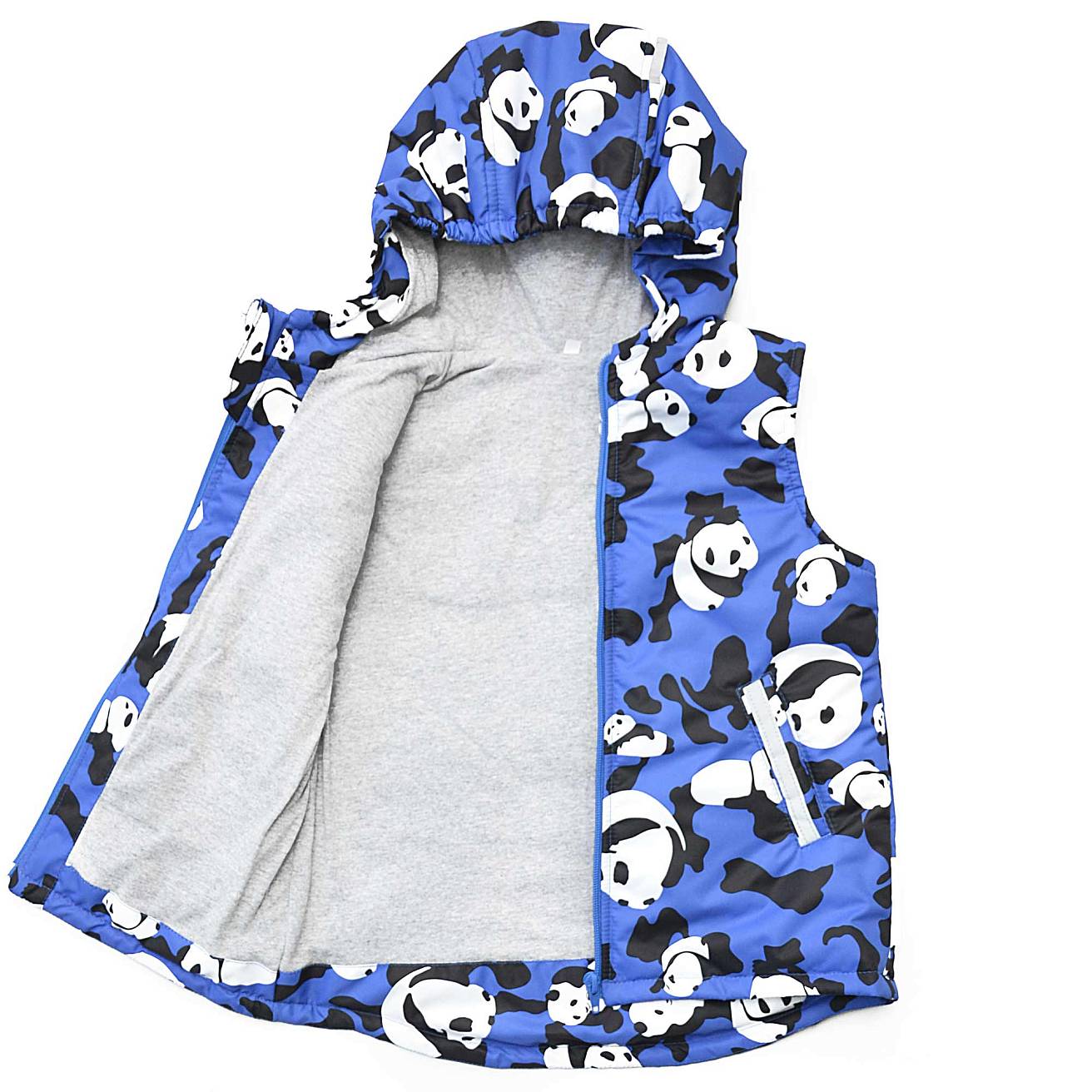 Жилетка с капюшоном василек панды - фото 2