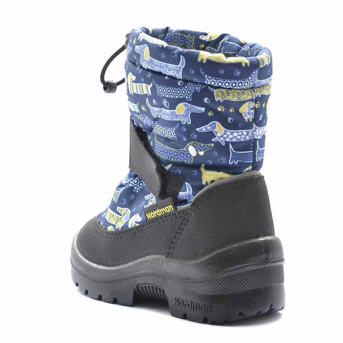 Зимние детские сапоги Nordman Mini на затяжке синие BADGER DOGS - фото 4
