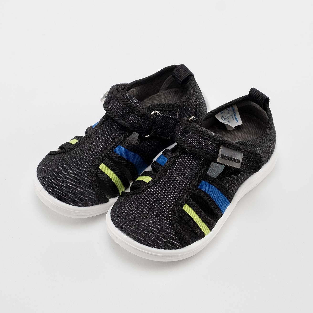 Тапочки детские Nordman Stars синий/лайм - фото 6