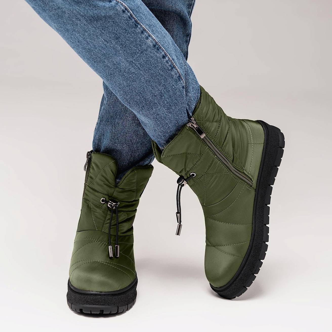 Nordman сапоги с резинкой-затяжкой  цвет хаки - фото 2