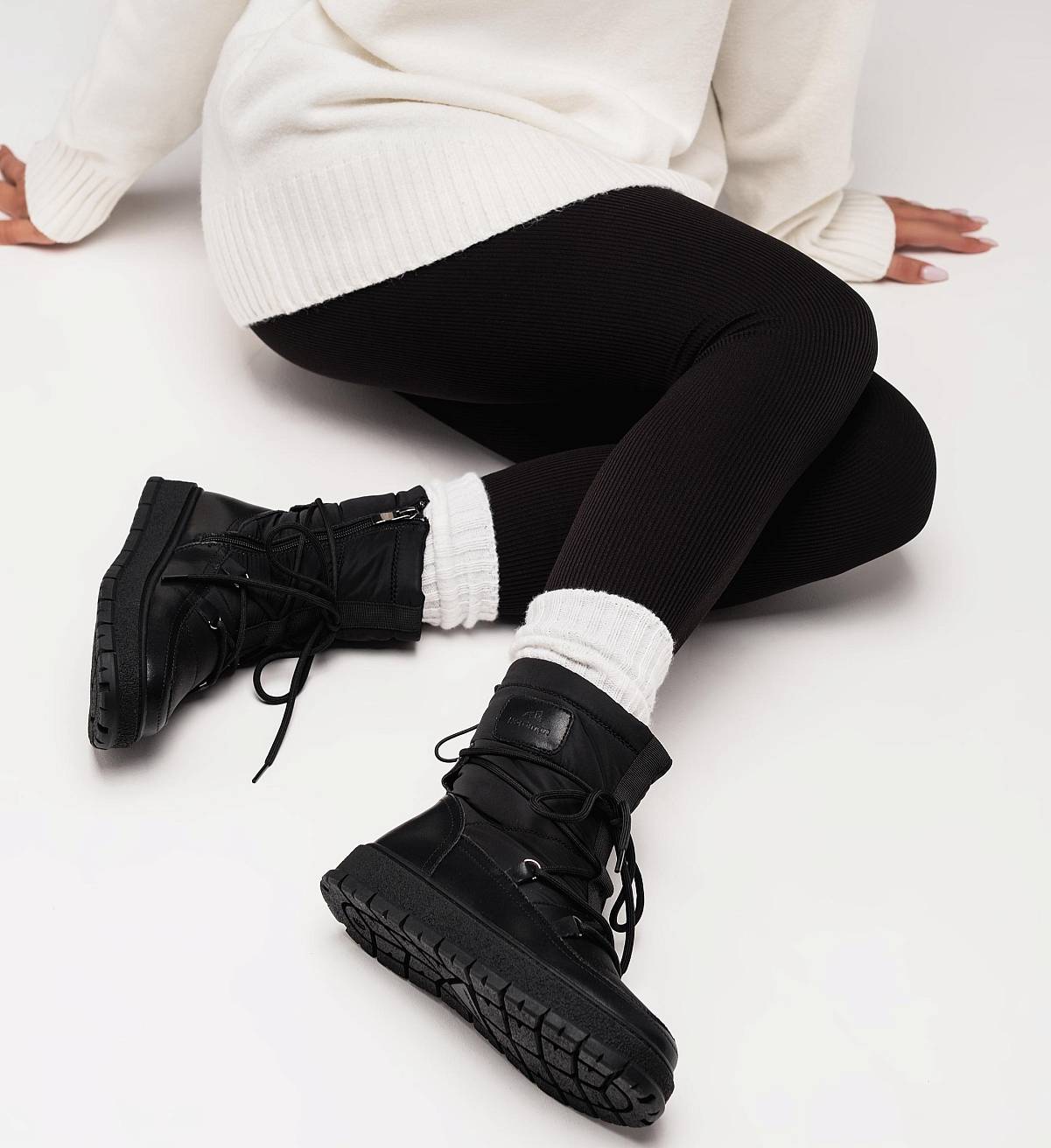 Nordman дутики со шнурком-завязкой цвет черный - фото 3