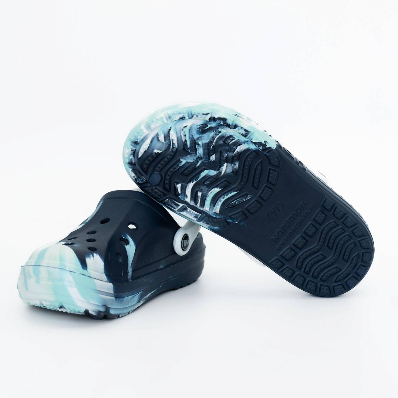 Сабо из ЭВА Nordman Shark цвет синий с модуляцией бело-голубой - фото 7