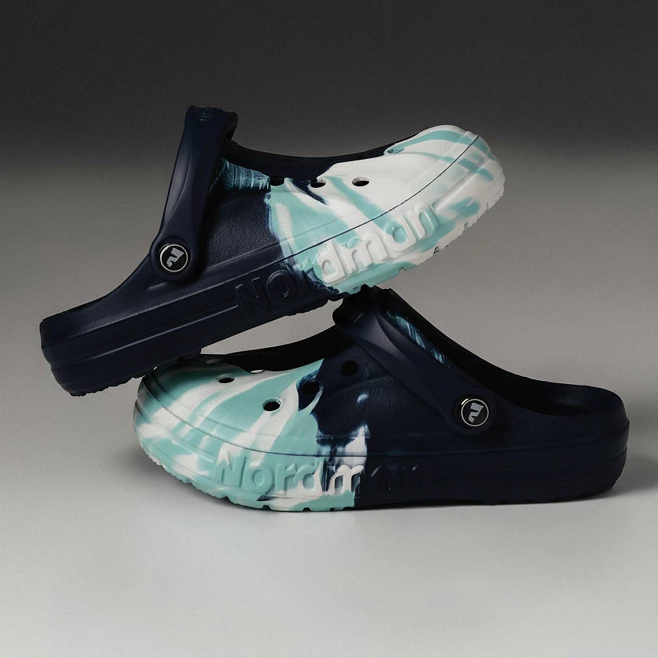 Сабо из ЭВА Nordman Shark цвет синий с модуляцией белый,,голубой - фото 3