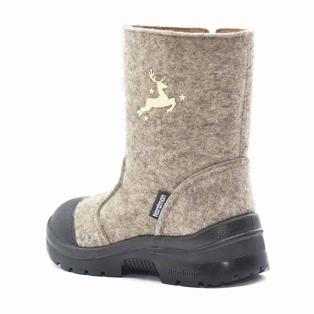 Валенки Nordman c натуральным мехом на молнии с рисунком олень - фото 4