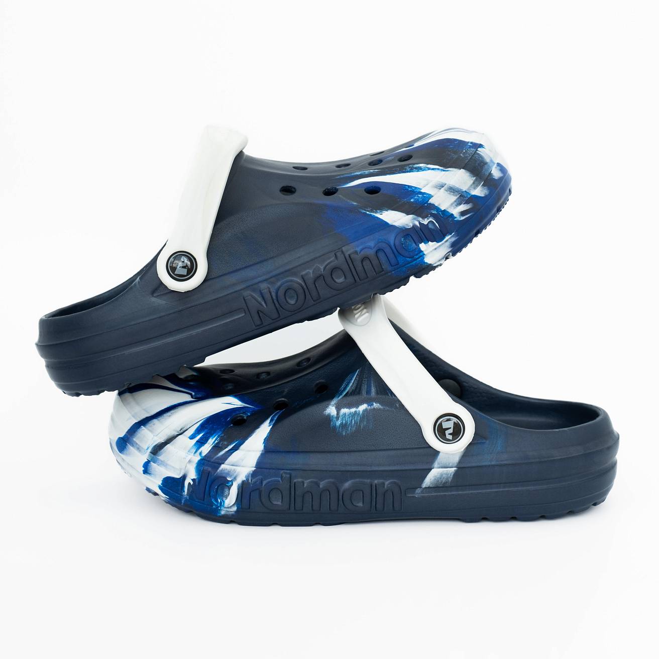 Сабо из ЭВА Nordman Shark цвет синий с модуляцией бело-синей - фото 4