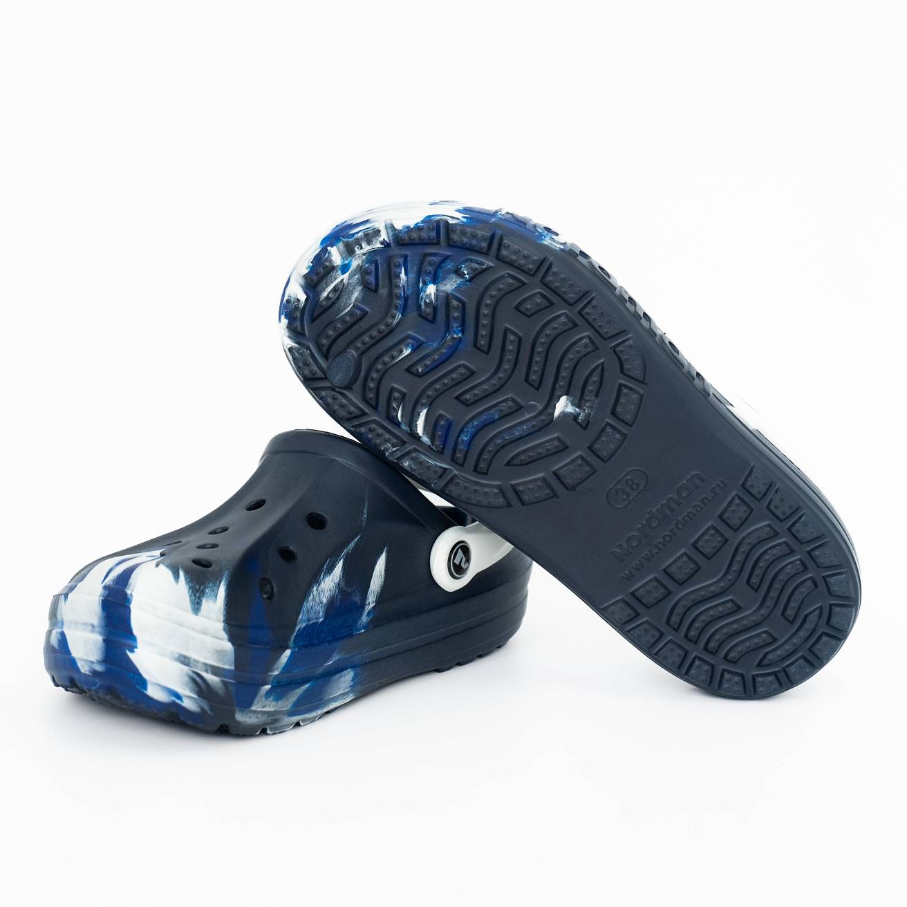 Сабо из ЭВА Nordman Shark цвет синий с модуляцией бело-синей - фото 7