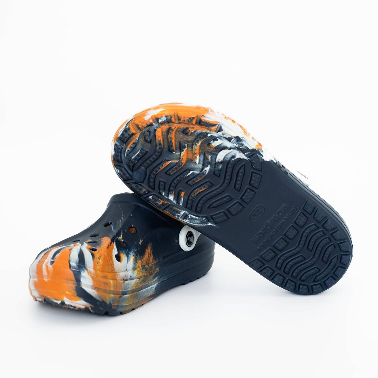 Сабо из ЭВА Nordman Shark цвет синий с модуляцией бело-оранжевый - фото 5