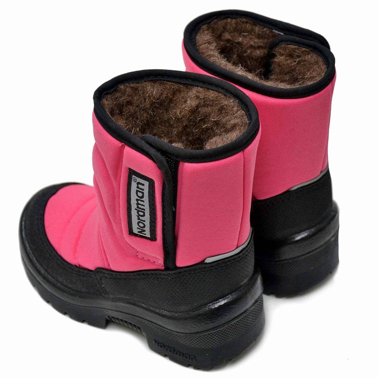 Зимние детские сапоги Nordman Lumi на липучке розовые - фото 6