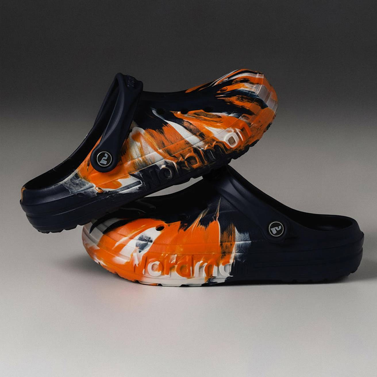 Сабо из ЭВА Nordman Shark цвет синий с модуляцией белый,оранжевый - фото 1