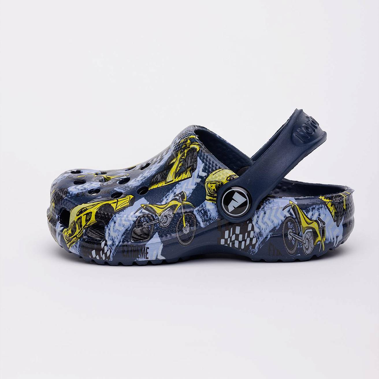 Сабо из ЭВА Nordman Schlöps  темно-синие с принтом машины - фото 1